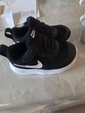 Nike Kids Black and White Mesh Swoosh Sneakers